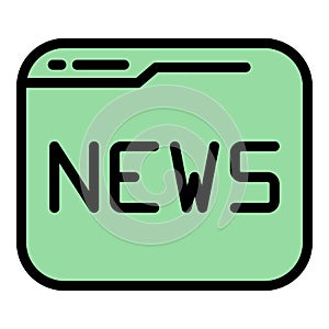 Web page news icon color outline vector