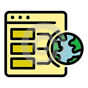 Web page operating system icon color outline vector