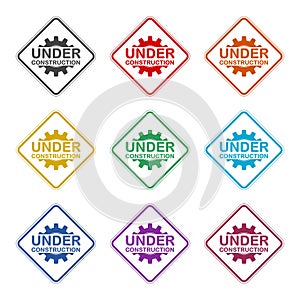 Web page or other under construction color icon set isolated on white background