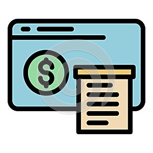 Web page payment icon color outline vector