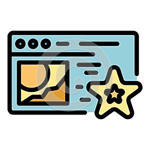 Web page product review icon color outline vector