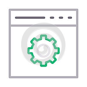 Web page  reception vector  color line icon