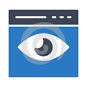 Web page reception vector glyph color icon