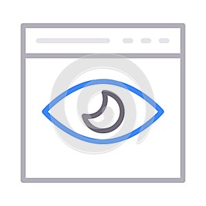 Web page reception vector  color line icon