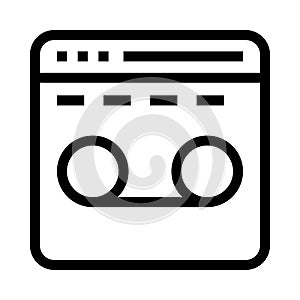 Web page recording vector line icon