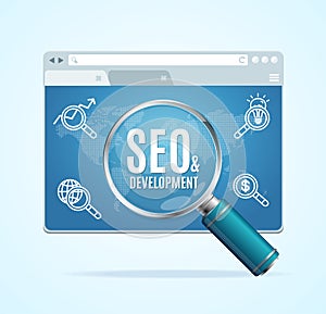 Web Page Search Engine Seo Concept. Vector
