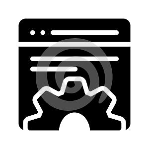 Web page setting glyph vector icon