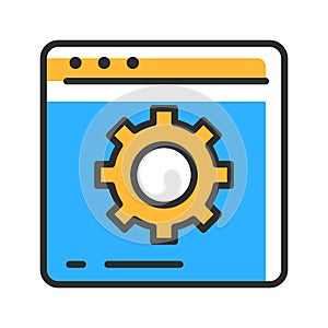 Web page setting line icon. User setting symbol. Vector illustartion