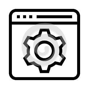 Web page setting vector line icon