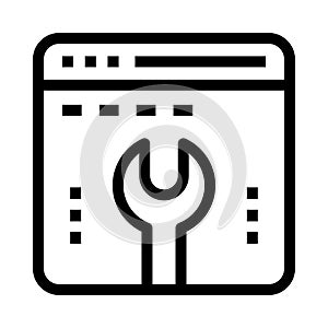 Web page setting vector line icon