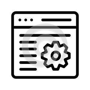 Web page setting vector line icon