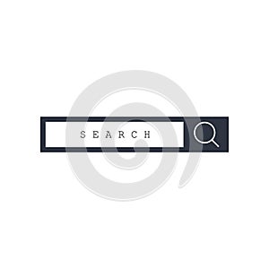 Web page site search window concept flat design style