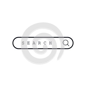 Web page site search window concept flat design style