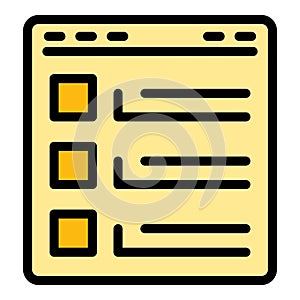 Web page task schedule icon vector flat