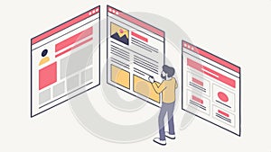 Web page template, website layout and user interface design. vector design Generative AI