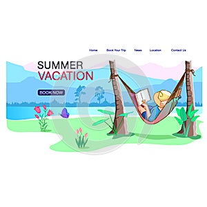 web page templates of summer vacation, nature, tourism, Modern vector illustration concepts for website