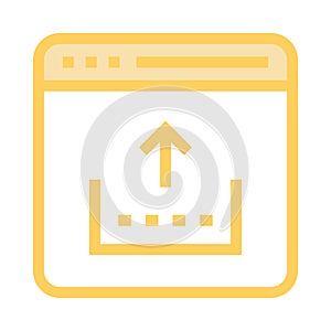 Web page upload color line icon