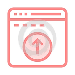 Web page upload color line icon