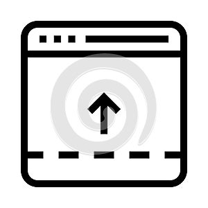 Web page upload vector line icon