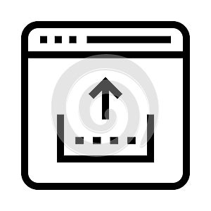 Web page upload vector line icon