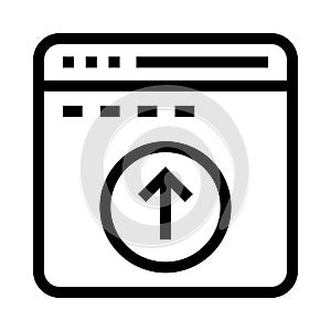 Web page upload vector line icon
