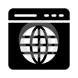 Web page glyph flat vector icon