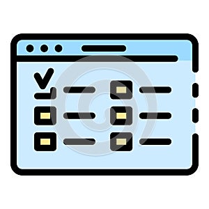 Web page window icon color outline vector