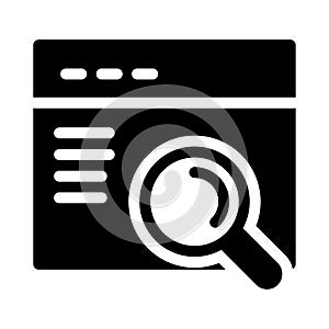 Web pagepage glyph flat vector icon