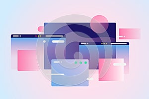 Web pages design composition. Gradient network