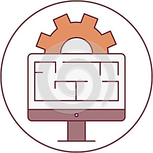 Web pc software architecture design icon vector