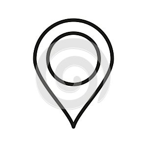 Web pin pointer outline for navigation icon