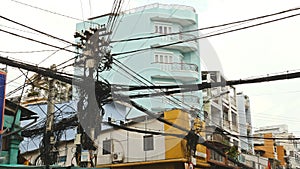 The web of power lines on the streets Ho Chi Minh City 2