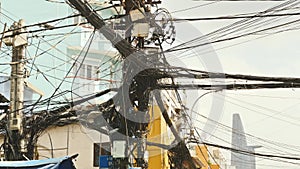 The web of power lines on the streets Ho Chi Minh City 3