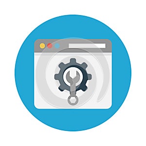 Web preference vector flat color icon