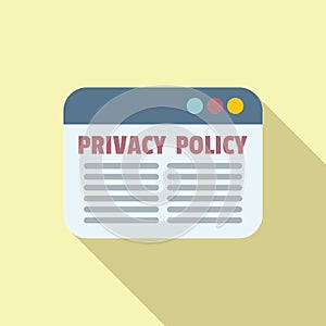 Web privacy policy icon flat vector. Internet legal key