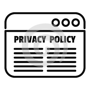 Web privacy policy icon outline vector. Internet legal key