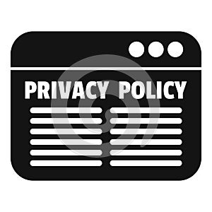 Web privacy policy icon simple vector. Internet legal key