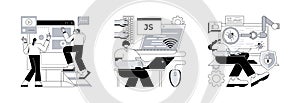 Web programming abstract concept vector illustrations.
