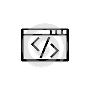 Web Programming, Application Editing Digital Code Flat Vector Icon