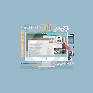 Web programming concept.