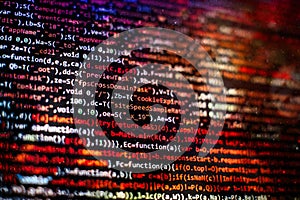 Web programming functions on laptop on laptop. IT business. Python code computer screen. Mobile application design Concept