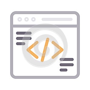 Web programming vector color line icon