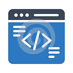 Web programming vector glyph color icon