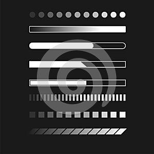 Web progress loader interface load data upload sign digital symbol download buffer indication shape vector illustration