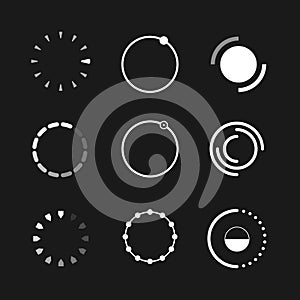 Web progress loader interface load icon upload sign circle symbol internet element network shape vector illustration