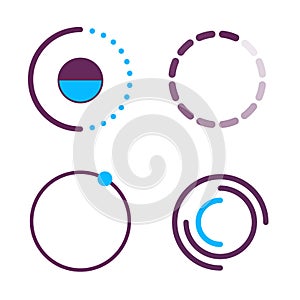 Web progress loader interface load icon upload sign circle symbol internet element network shape vector illustration
