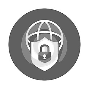 Web protection icon. Gray vector graphics