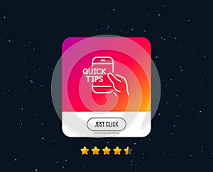 Quick tips on phone line icon. Helpful tricks sign. Vector