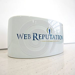 Web reputation isolated on white background