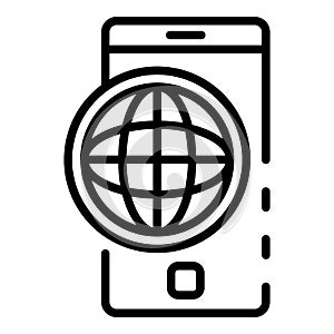 Web safe surfing icon, outline style